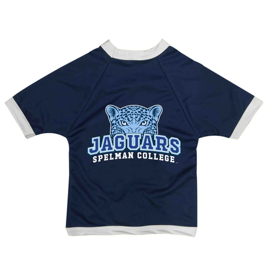 Navy and white Spelman Jaguars Pet Jersey