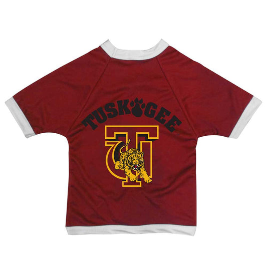 Red Tuskegee pet jersey